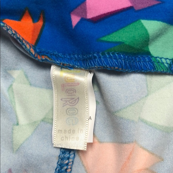 Lularoe TC Paper Crane Leggings Blue Background - Picture 3 of 3